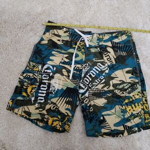 Corona Extra Beer Logo Mens Board Swim Shorts Camo Pocket Size? READ, waist 36"